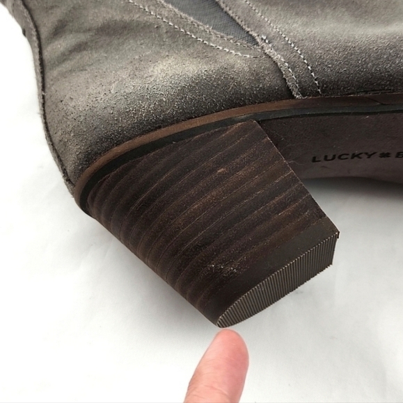Lucky Brand Women's Lorry Leather Pointy Toe Ankle Boots Grey Western Size 6M - Picture 13 of 15